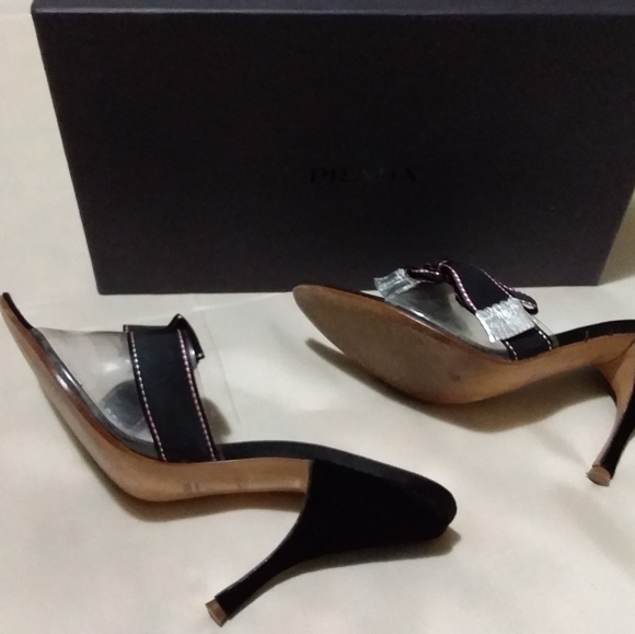 Prada Ribbon Silk Nero Heels - Picture 2 of 3